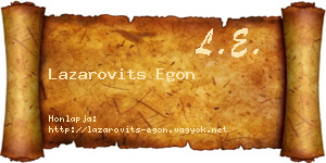 Lazarovits Egon névjegykártya